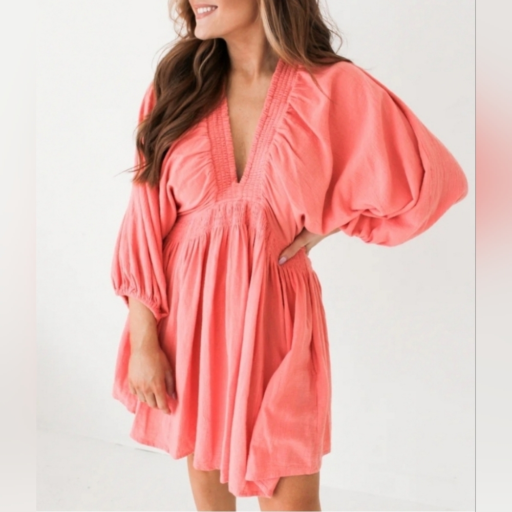 Free People For the Moment Mini in Coral Pink Large
